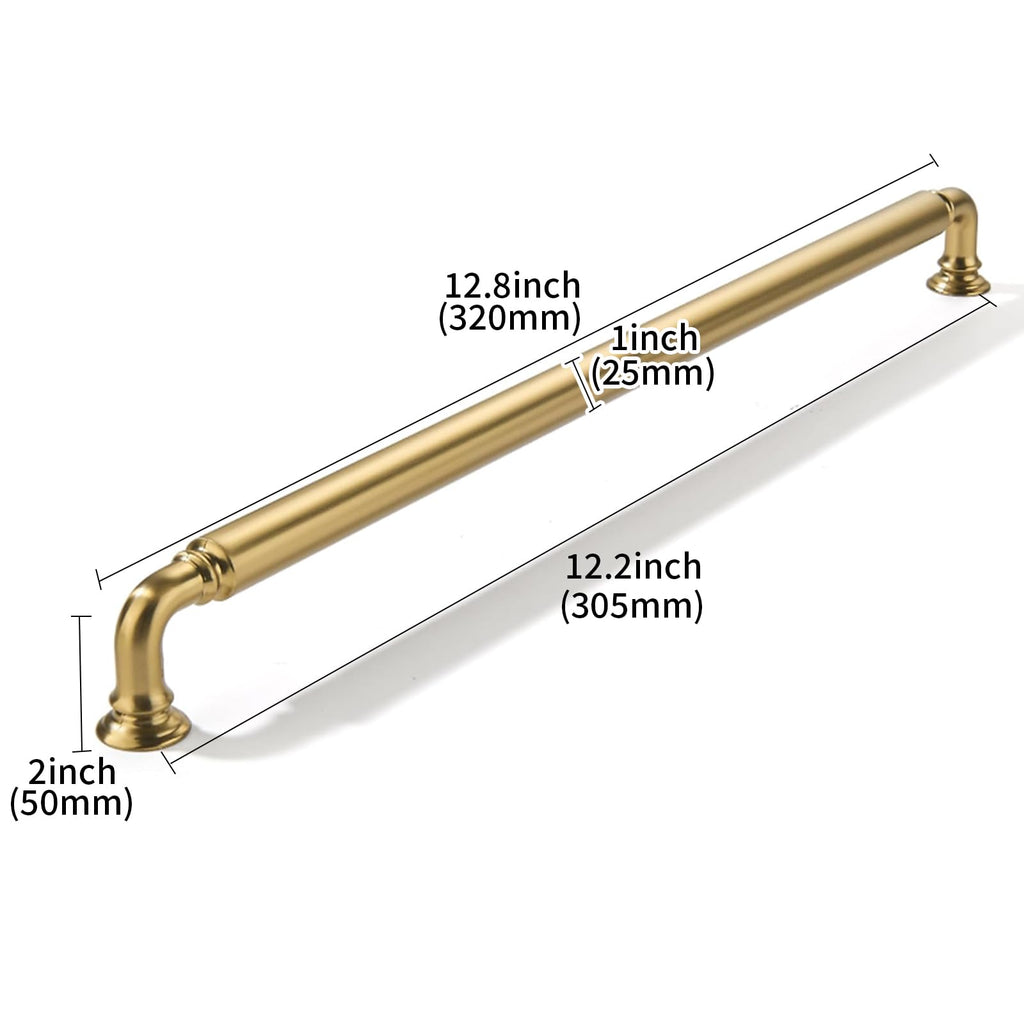 Appliance Handle Pull Brushed Brass Heavy-Duty Solid Cabinet Pulls 12Inch(305mm) Hole Center Drawer Pulls