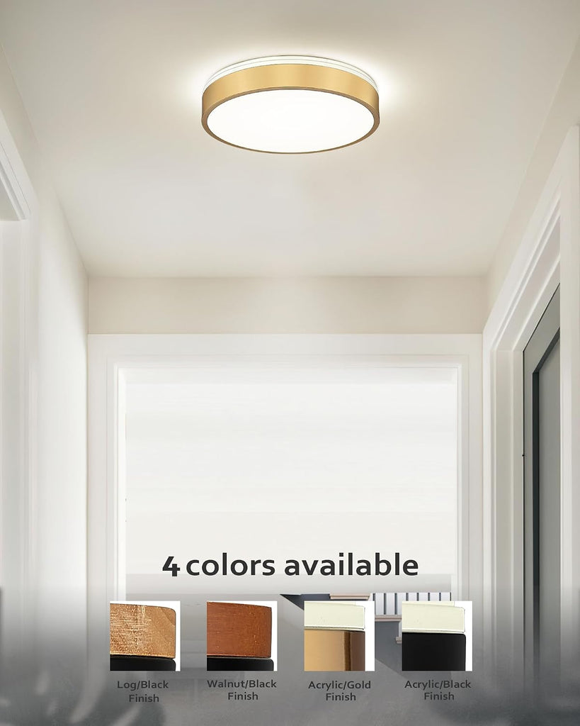 12" Modern Flush Mount Ceiling Light,Brush Gold,1 Pack | Close to Ceiling,5CCT 24W Dimmable LED,Bright Light