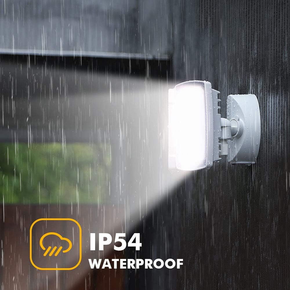 LED 3500 Lumen 32W 5000K Integrated Dual-Head Flood Light Outdoor Dusk to Dawn Waterproof Exterior Security Wall