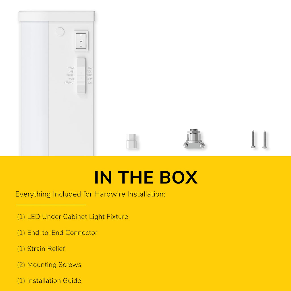 LED Under Cabinet Light, 5-CCT Selectable, Dimmable, White