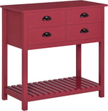 Sideboard Buffet Cabinet with Storage, Modern Coffee Bar Cabinet with 4 Drawers and Slatted Bottom Shelf