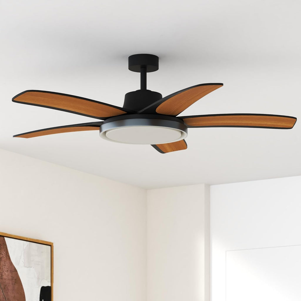 Smart Ceiling Fans with Lights, Low Profile Ceiling Fan with Alexa/App, 52'' Dimmable Lighting & Color Tuning