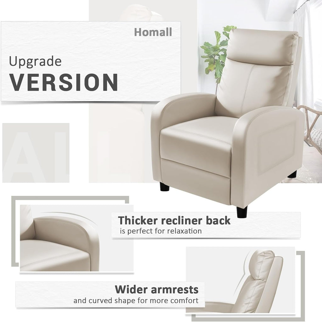 Recliner Chair, Recliner Sofa for Adults, Recliners Home Theater Seating with Lumbar Support