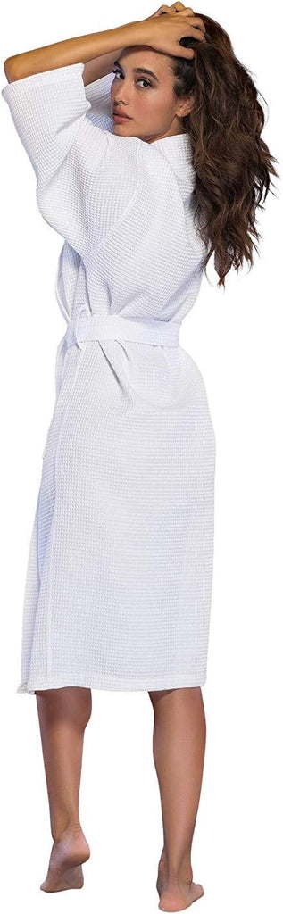 Embroidered and Monogrammed Bathrobes for Women | Lightweight Long Waffle Kimono Unisex Spa Robe