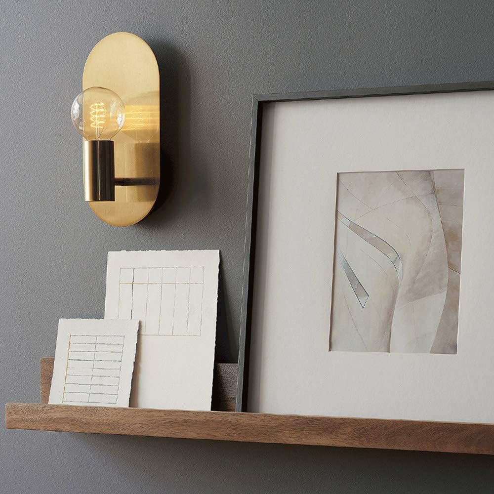 Modern Wall Sconce Set of 2, Mid Century Sconces Wall Light, Brushed Gold Wall Lighting Fixtures, Oval Stylish Wall