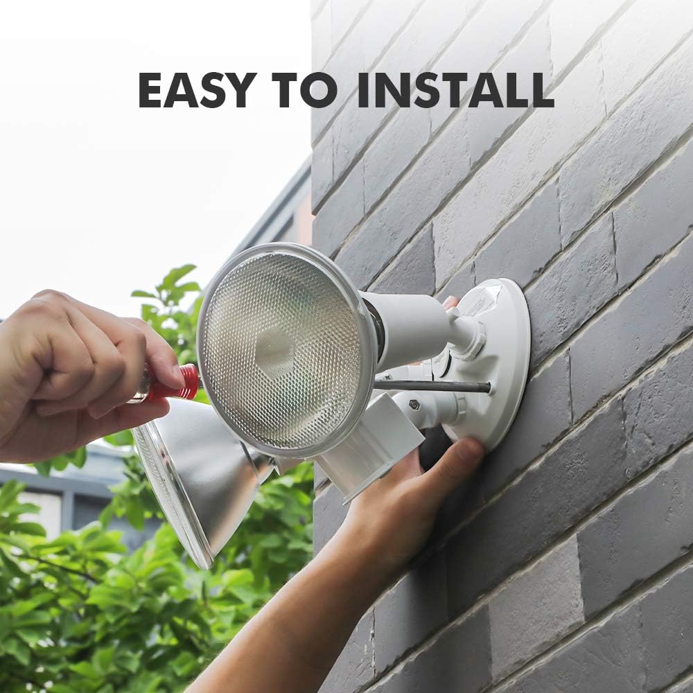 2 Packs 300 Watt Halogen Motion Activated Integrated Dual-Head Floodlight Outdoor, Waterproof Exterior Security Wall