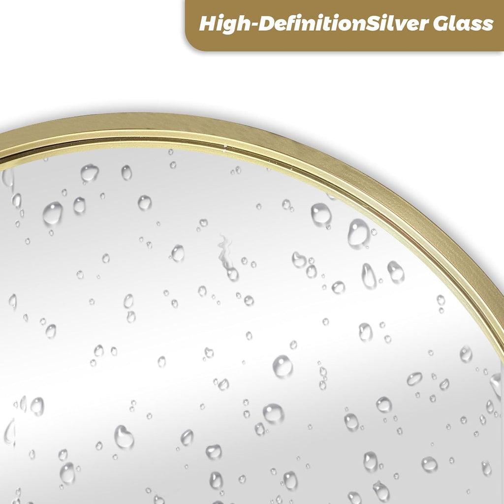 Trifold Vanity Mirrors 3 Way, 30 x 37in Adjustable Vanity Mirrors , Champaign Golden Arch Mirrors Wall Mounted