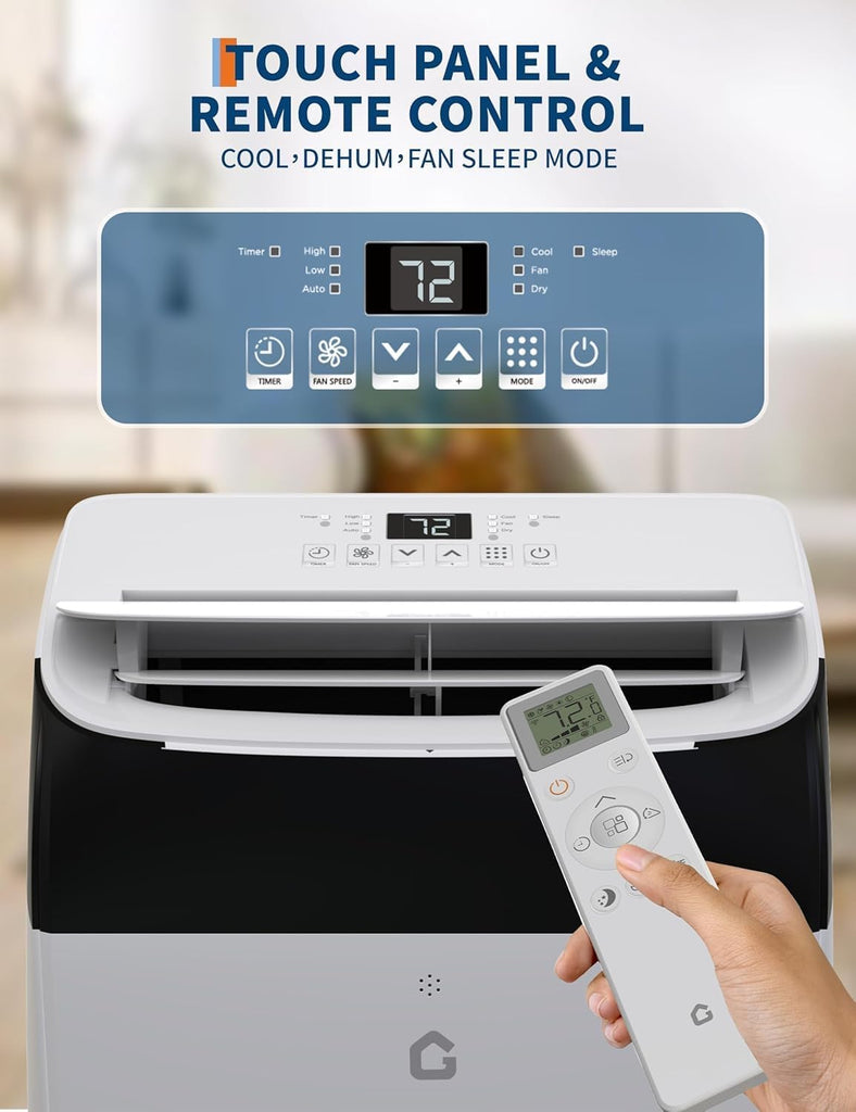 14,000 BTU Portable Air Conditioner, 3-in-1 Portable AC Unit with Cool, Dehumidifier & Fan Modes