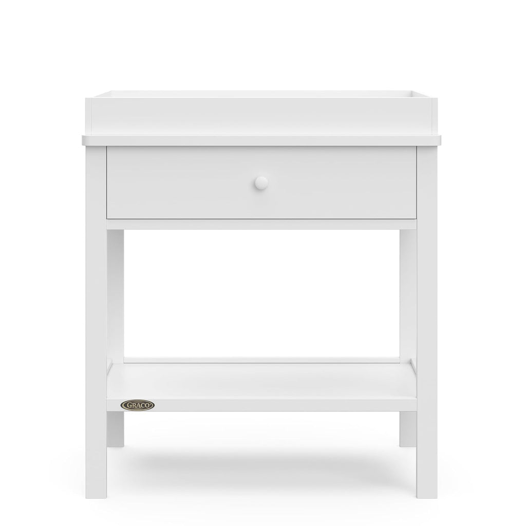Storage Baby Changing Table, White | GREENGUARD Gold Certified, Changing Table with Drawer, Changing Table Topper