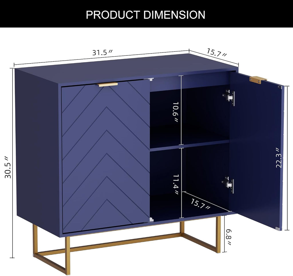 Sideboard Cabinet, Buffet Cabinet with Storage Set of 2, Sideboard Storage Cabinet with Adjustable Shelf