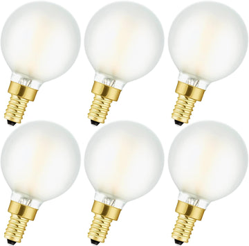 E12 Frosted LED Bulbs, 40W Candelabra Dimmable Chandelier Light Bulbs Daylight 4000k G16.5 4W E12 g50 Vintage Globe