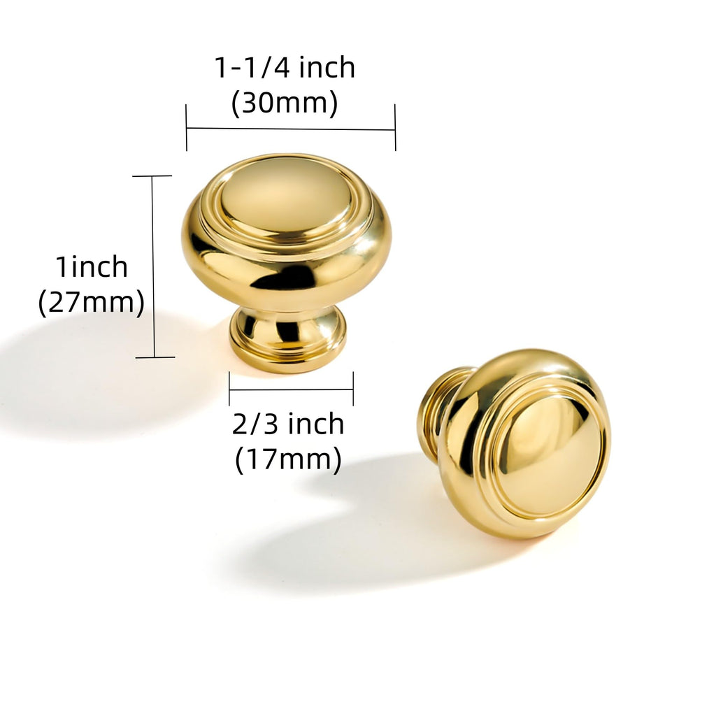 Luxury Solid Real Brass Handmade Unlacquered Brass Cabinet Knobs