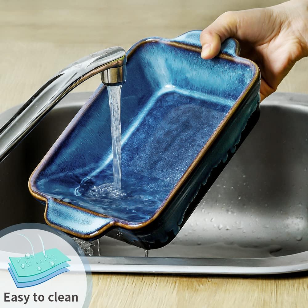 Bakeware Set, Ceramic Dish, Rectangular Casserole Dish, Lasagna Pan, Pans for Cooking, Cake Dinner, Kitchen, 9 x 13