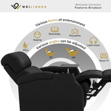 Home Theater Seating, Top Grain Leather Sectional Seats Recliner Chair