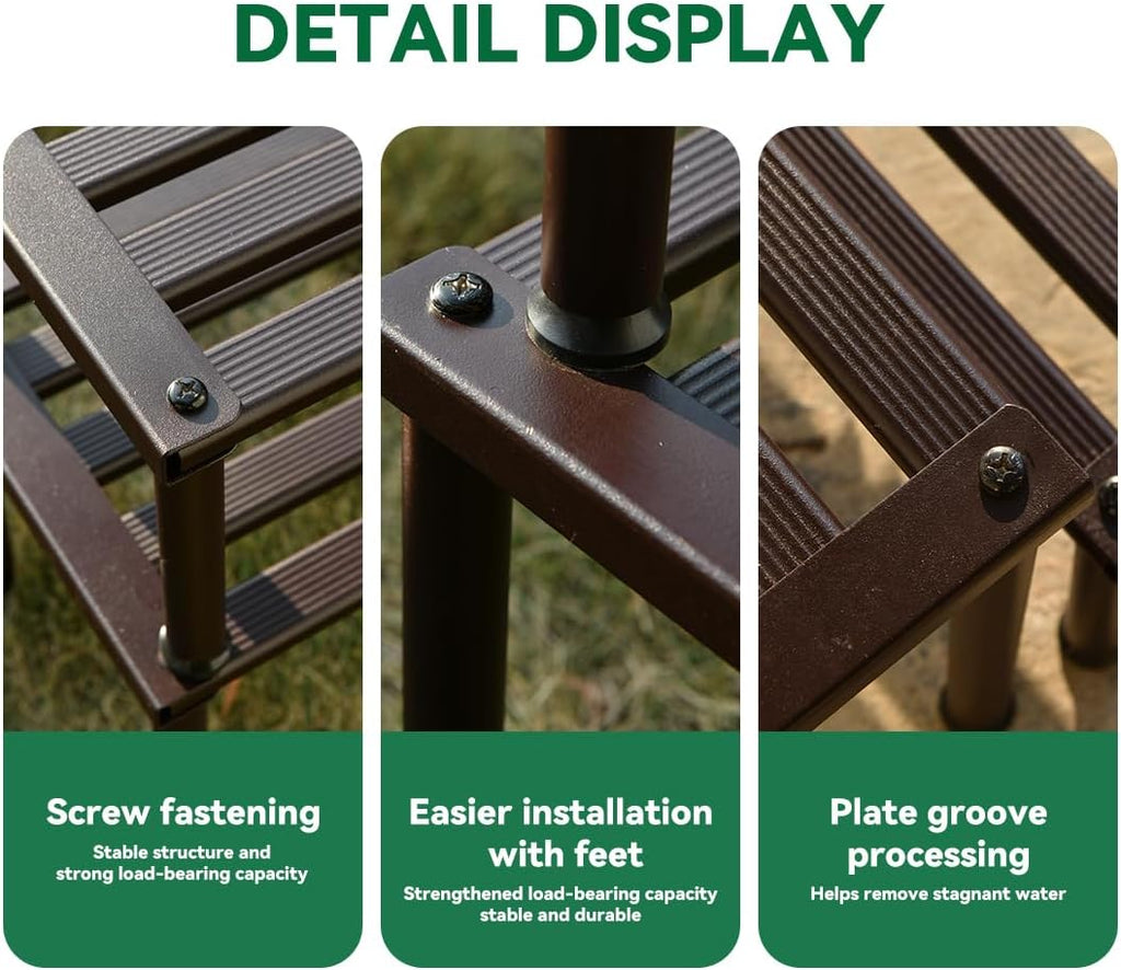 Metal Plant Stand, Rust-proof Aluminum Display Rack, Plants Display Stands Decoration Racks Garden Balcony Patio