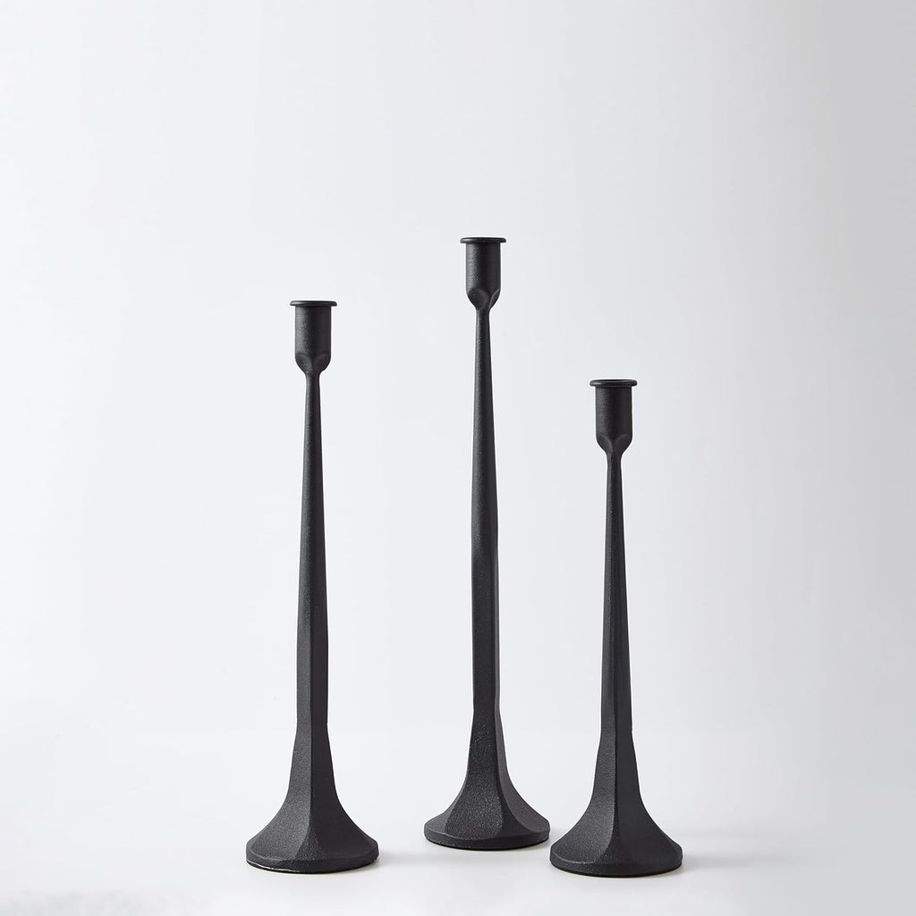 Iron Taper Candle Holder Set of 3, Black Candlestick Holders Decorative Candle Stand, Tapered Candle Holders Tall Set