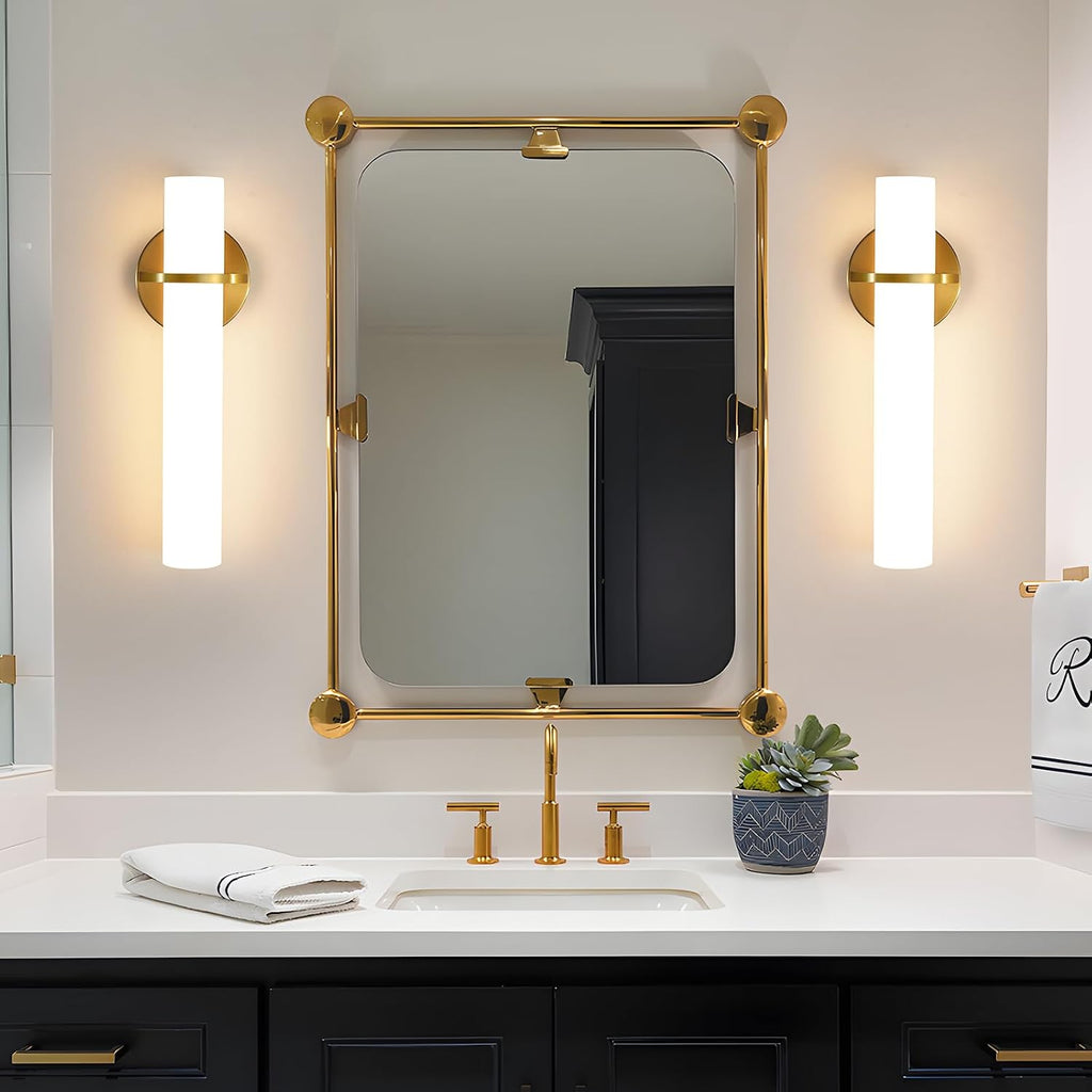 Wall Sconces - 15 inch Gold Wall Sconces Set of Two Modern Bathroom Sconce 15W Dimmable LED Wall Sconce Light with