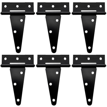 Heavy Duty T Hinge 4 Inch T Strap Hinges for Wood, Shed Door Hinges, Barn Door Hinges, Outdoor Gate Hinges, Black Tee