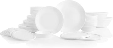 Vitrelle 78-Piece Service for 12 Dinnerware Set, Triple Layer Glass and Chip Resistant