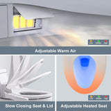 Round Smart Bidet Toilet Seat with Unlimited Warm Water, Vortex Wash, Heated Seat, Warm Air Dryer, Front and Rear Wash, LED Light, White