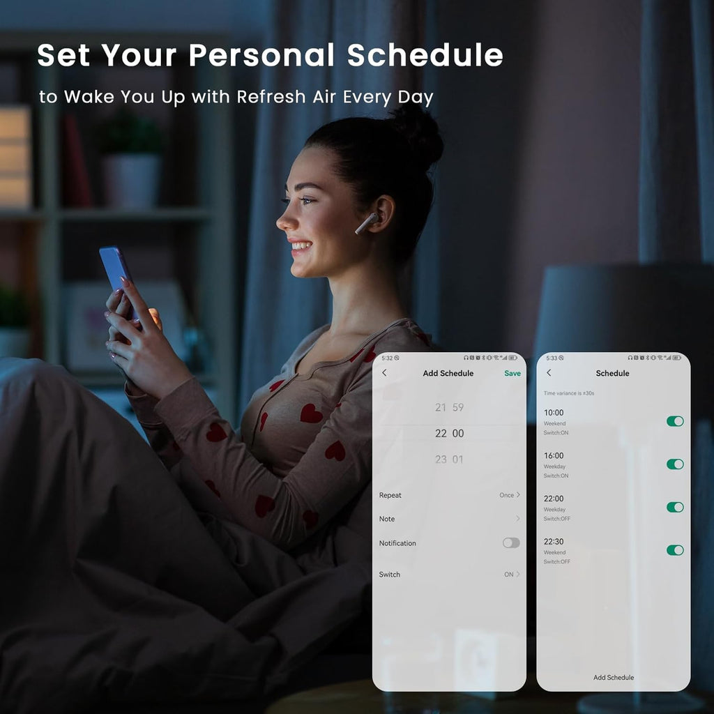Air Purifiers for Home Bedroom Large Room Up to 1076 Ft², Smart WiFi Works with Alexa, 3-Stage Filte