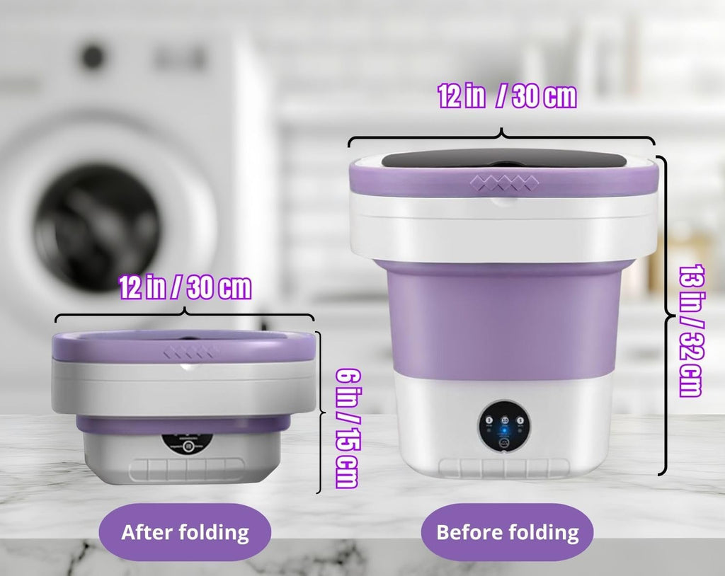 Portable Electric Foldable Mini Washing Machine 16L - Touch Digital Control for Baby Clothes, Underwear, Camping, RV