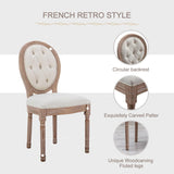French Country Dining Chairs Set of 4, Vintage Louis-Style Chairs with Carved Solid Wood Frame
