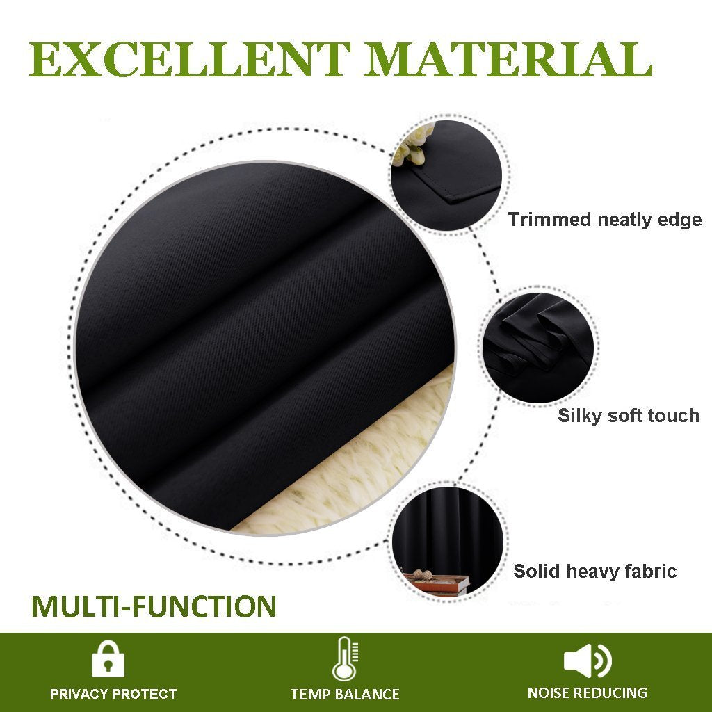 Black Room Divider Curtain 100" Wide x 120" Long 1 Panel