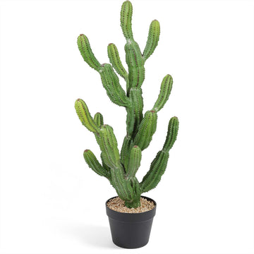 Artificial Cactus 32 INCH Tall Fake Cactus Plants Faux Cacti Saguaro with Planter for Indoor Outdoor Home Office Shop