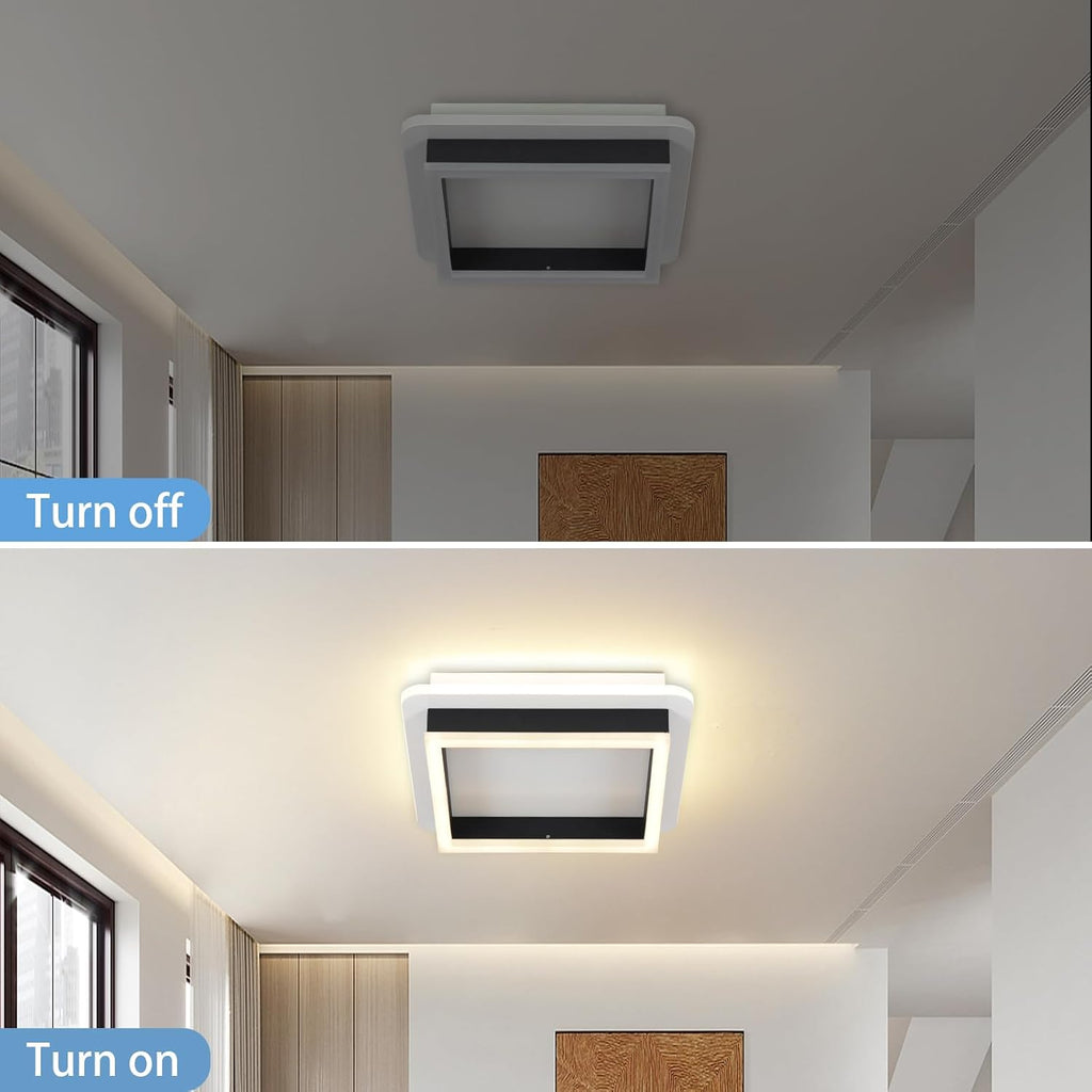 LED Ceiling Light Fixture, 25W Modern Flush Mount Square LED Light with Remote