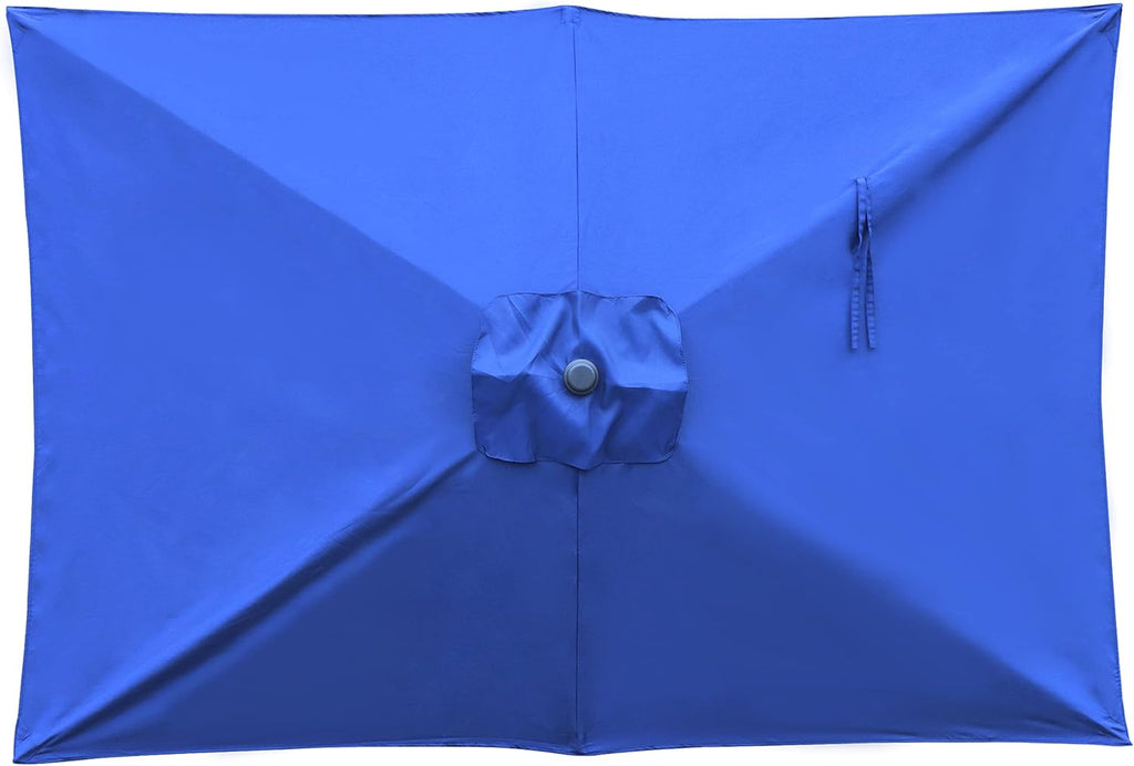Rectangular Patio Umbrella, Table Market Umbrella with Tilt and Crank, Outdoor Umbrella Pool and Beach - Navy Blue