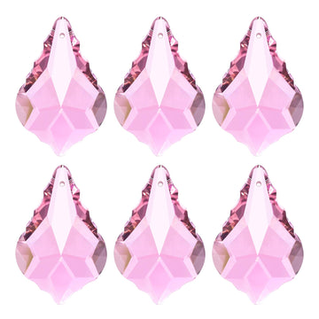 K9 Crystal Pendants Teardrop Beads, 6 Pack 38mm Chandelier Prisms Parts Hanging Leaf Beads DIY Lamp for Arts Crafts