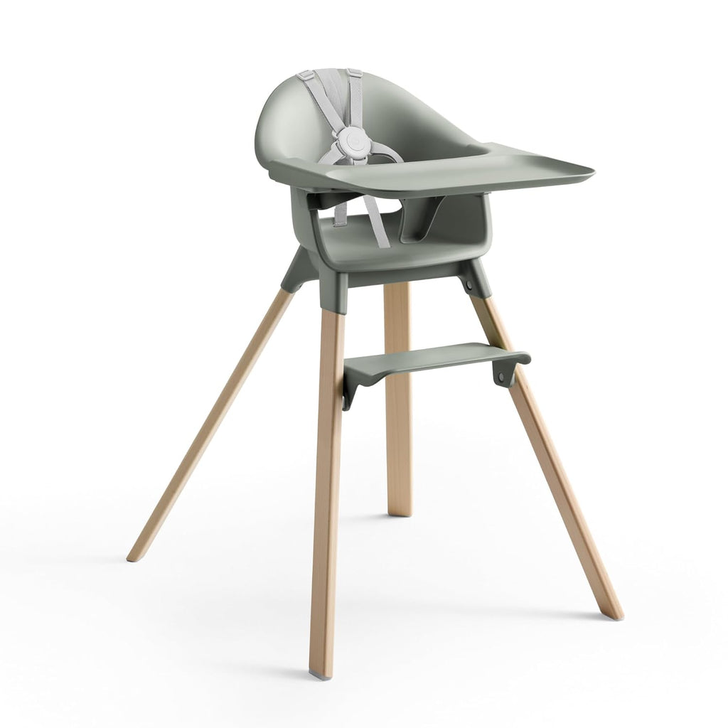 Clikk High Chair, Includes Tray + Harness, Black/Warm Brown