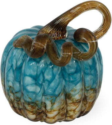 Handblown Glass Pumpkin Tabletop Décor, 4.5 x 5.5-Inches, Copper Canyon