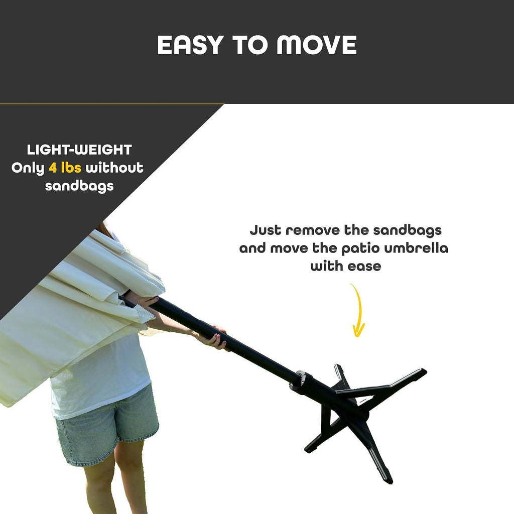 DUC 100lbs Patio Umbrella Base | Wobble-Free Outdoor Umbrella Base | Easy to Move Umbrella Stand Outdoor Base and