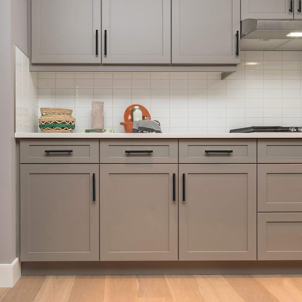 24 Pack | 5 Inch Cabinet Pulls Matte Black Stainless Steel Kitchen Drawer Pulls Cabinet Handles 5InchLength, 3Inch Hole