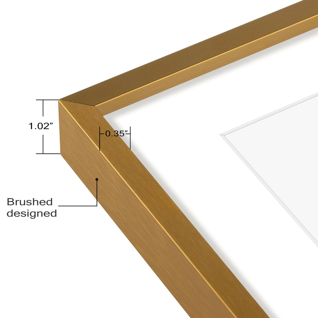 8x10 Bronze Aluminum Frame, For 5x7 Photo, With Mat