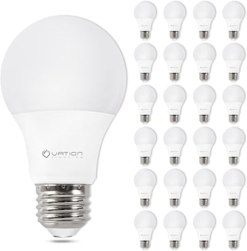 24 Pack A19 LED Light Bulb Daylight 5000K LED Bulbs, 60 Watt Equivalent, Efficient 8.5 Watt, 800 Lumens, E26 Medium