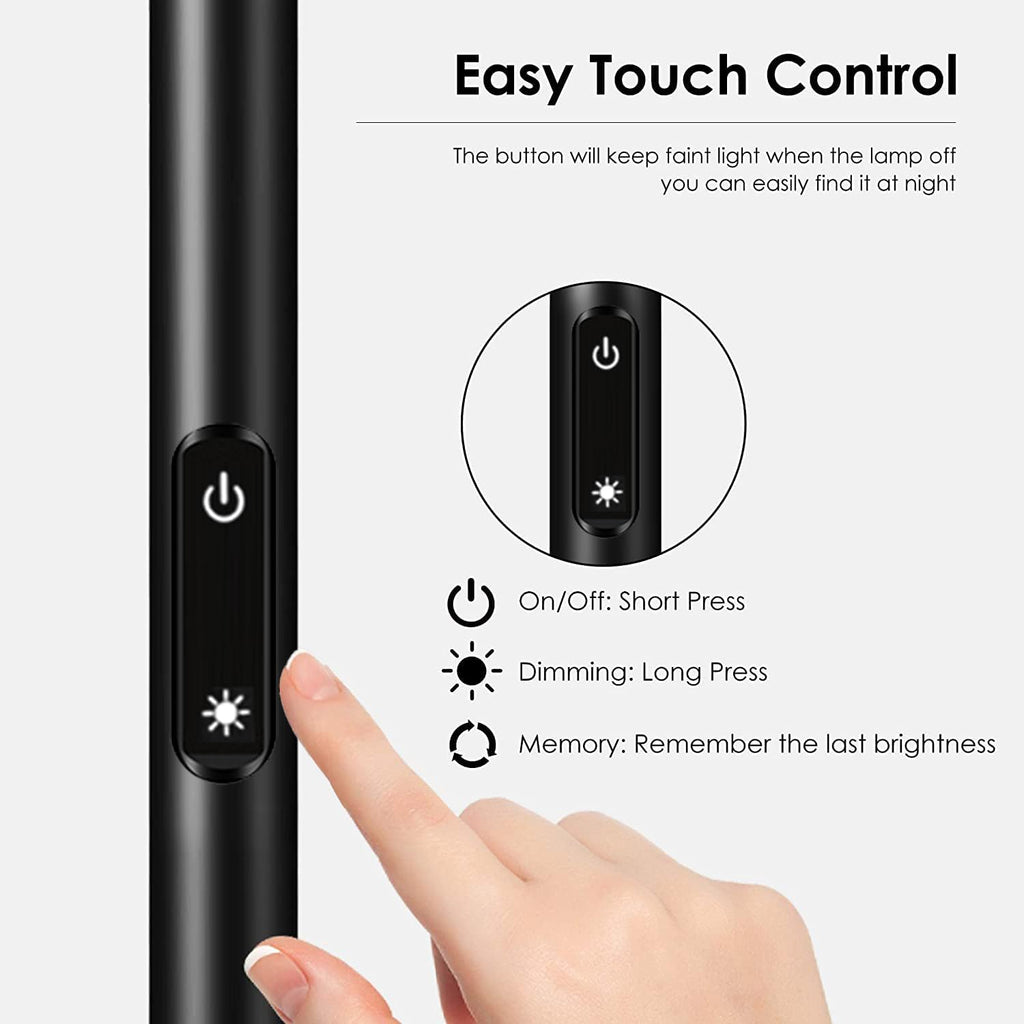 Floor Lamp/Standing Lamp, 20W 2000LM LED Torchiere Lamp, Stepless Dimmable, Touch Control, 3000K Daylight