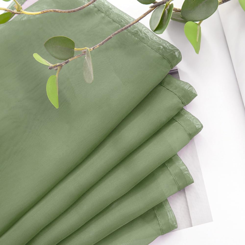 Spring Window Valance Half Sheer Curtain Valance Rod Pocket Voile Drape Extra Wide for Kitchen Cafe Bathroom Small