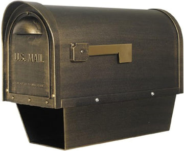 Classic Curbside Mailbox with Paper Tube - Copper Aluminum Mailbox for Post Mount