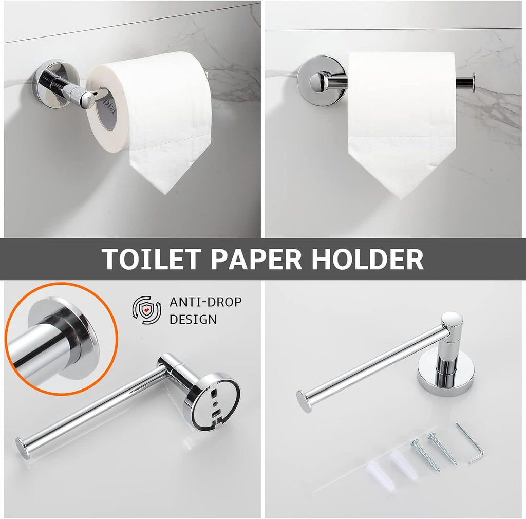 Bathroom Hardware Set Chrome Bathroom Accessory Set Towel Bar 8 Pieces Set