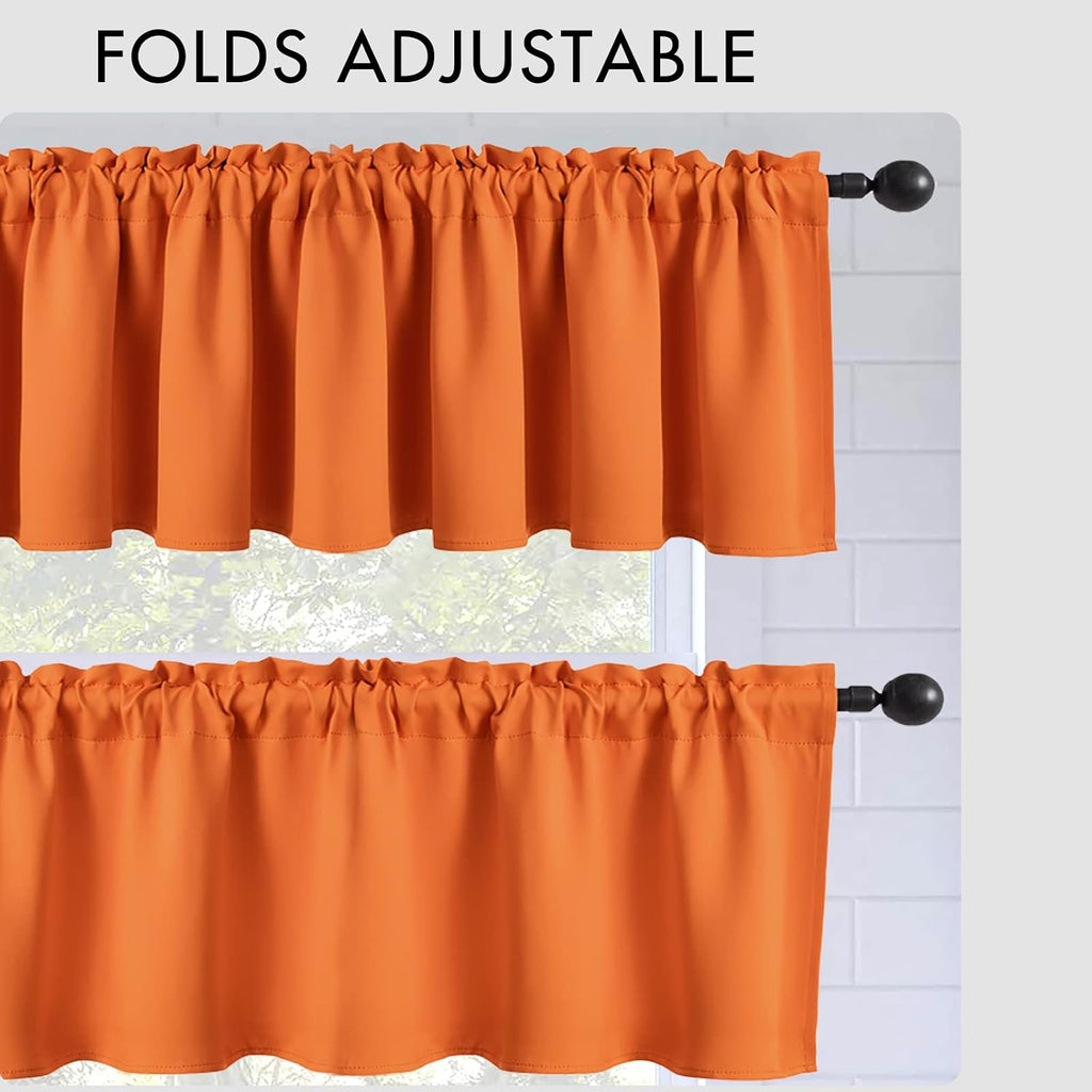 Fall Window Valance for Bedroom Living Room Kitchen Bathroom Energy Efficient Rod Pocket Curtain Valance