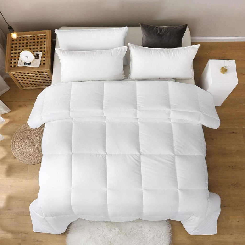 King Down Alternative Comforter,White Duvet Insert,Cotton Cover