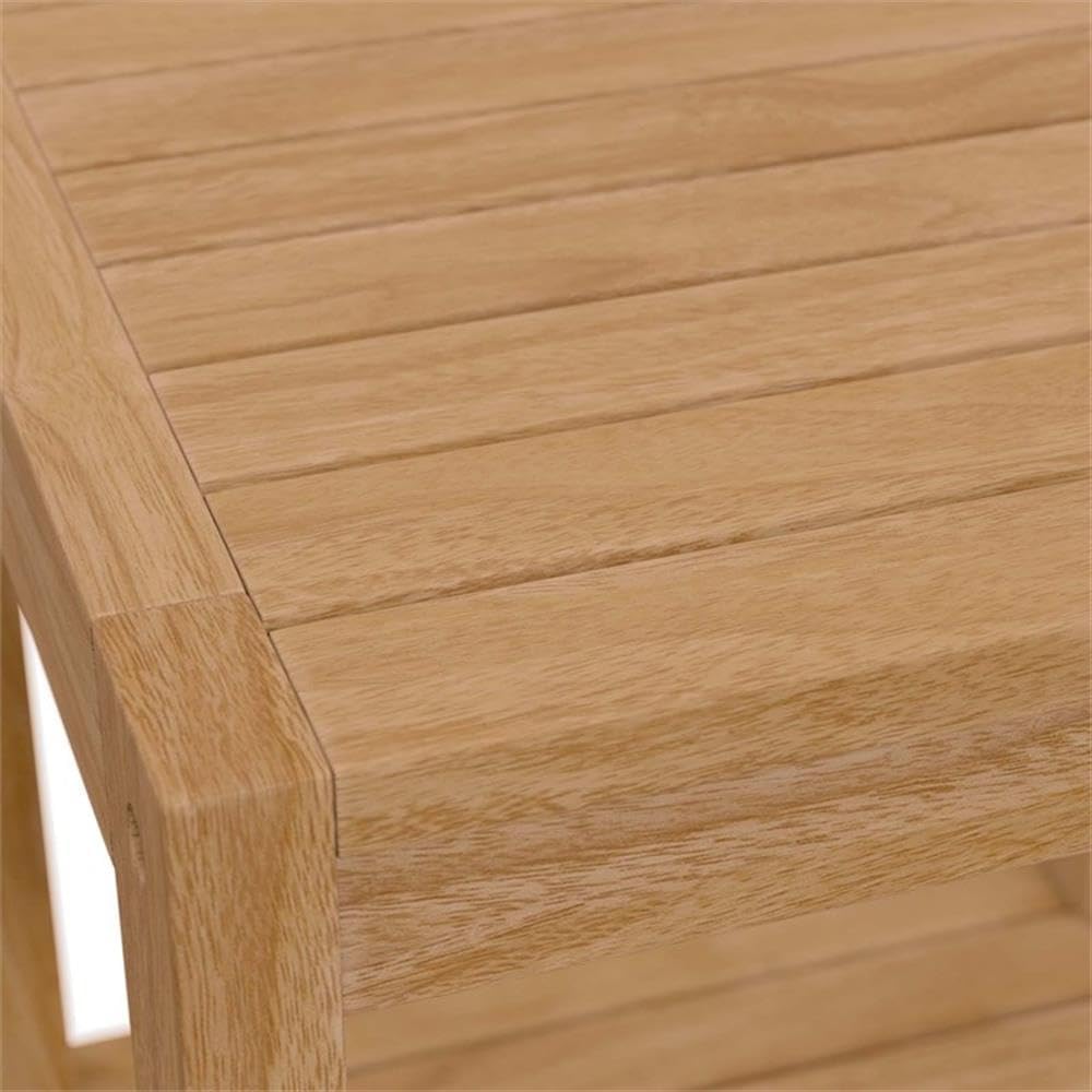 Carlsbad Modern Teak Wood Outdoor Patio Side Table in Natural