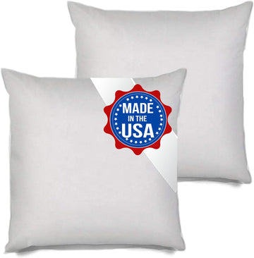 2 Pack Pillow Insert 16x16 Hypoallergenic Square Form Sham Stuffer Standard White Polyester Decorative Euro Throw
