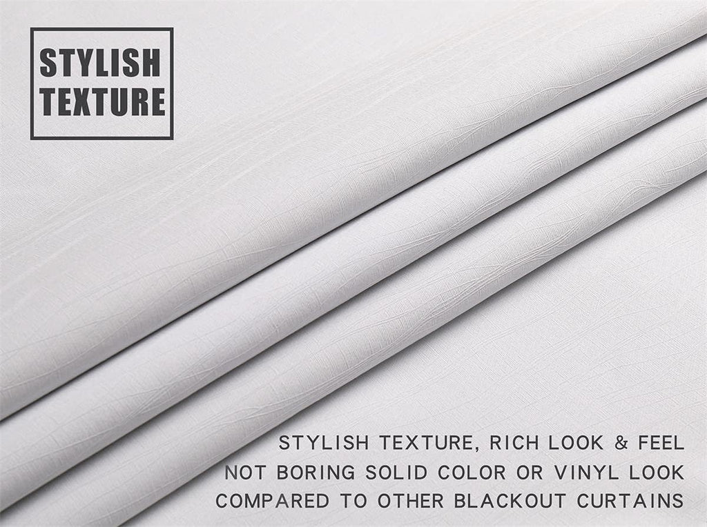 100% Blackout Curtains for Bedroom Living Room White Room Darkening Window Grommet Thermal Lined