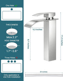 Brushed Nickel Vessel Sink Faucet, Tall Waterfall Bathroom Faucet