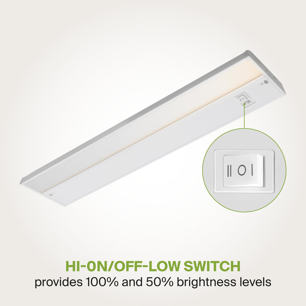 LED Under Cabinet Lighting, 24 Inch 12W, Plug in or Hardwired