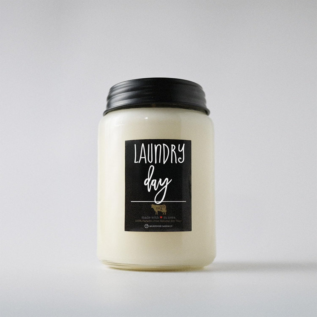 Laundry Day Scented Soy Candle, 26 oz Farmhouse Jar, 150+ Hr Burn